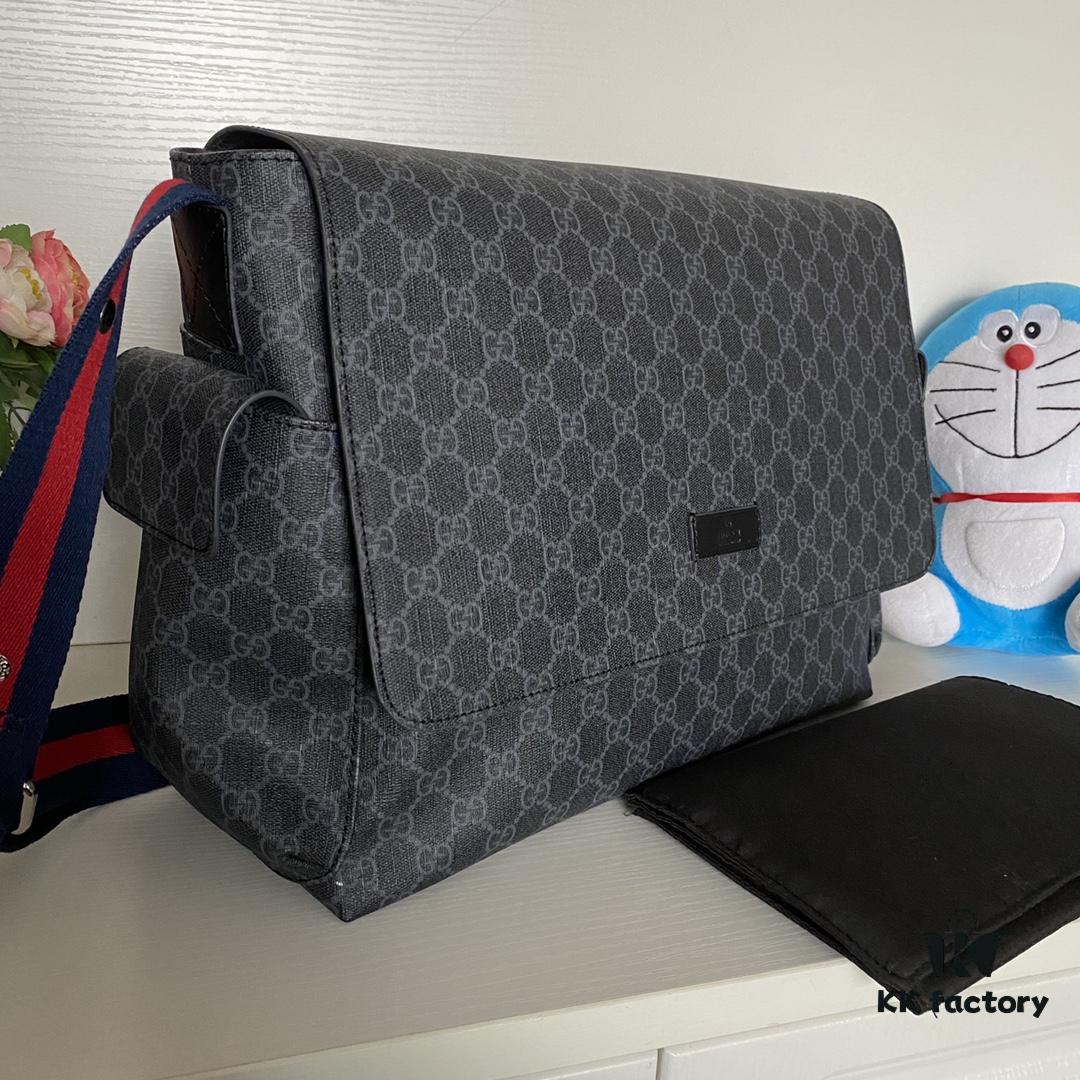 693092306e68136f4d9a9c6f GUCCI Popular Mommy Diaper Bag Model 211131 Black Size 44×28×14cm