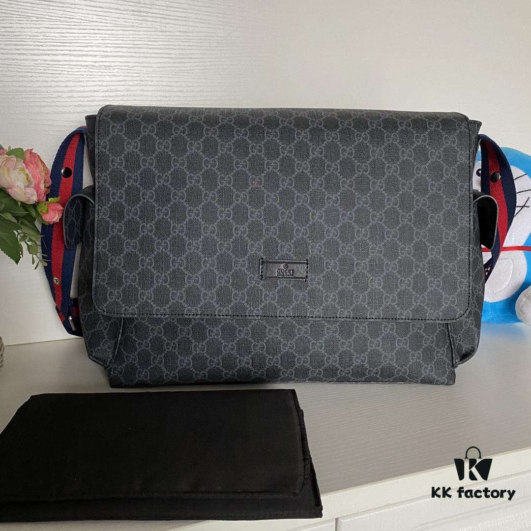 693092306e68136f4d9a9c70 GUCCI Popular Mommy Diaper Bag Model 211131 Black Size 44×28×14cm