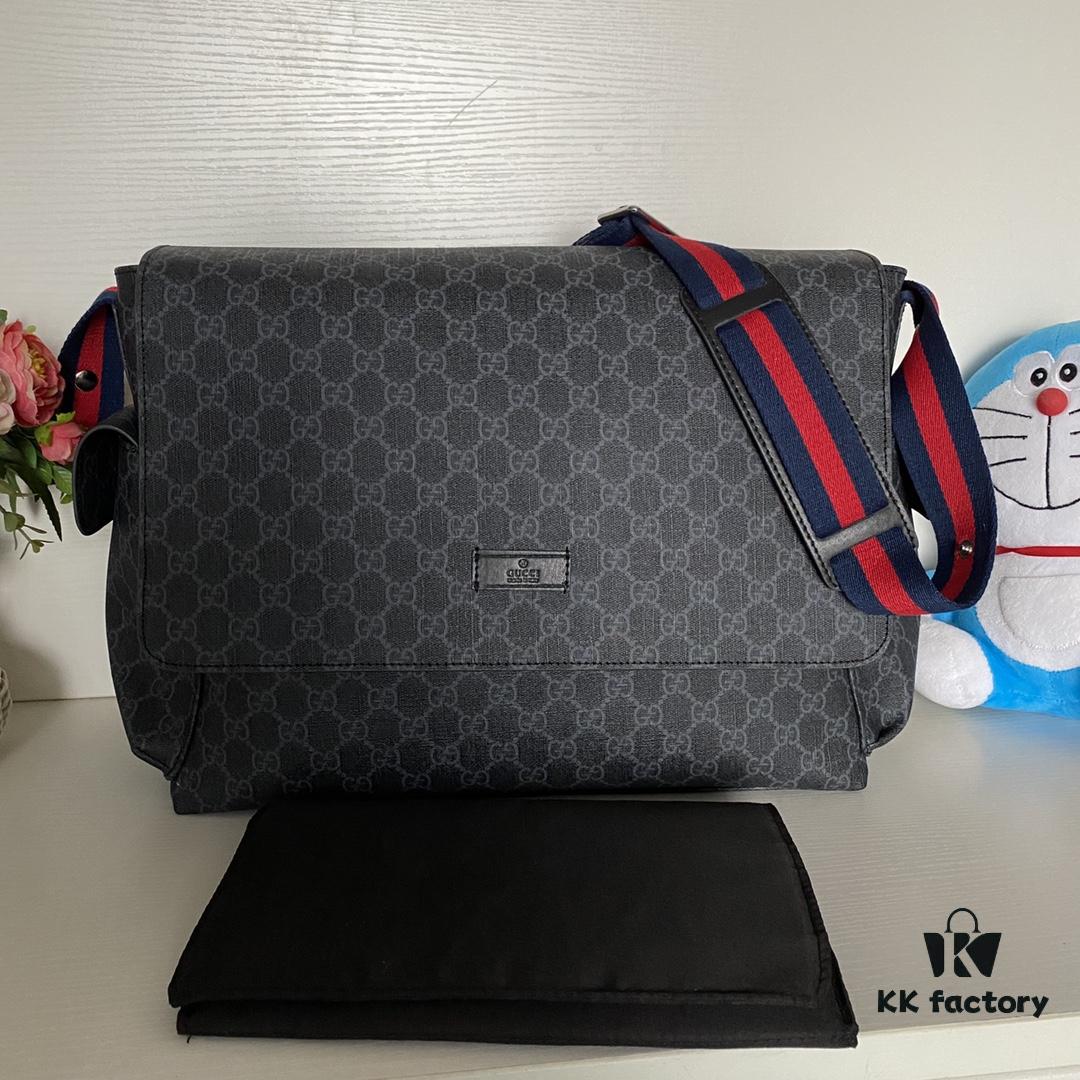 693092306e68136f4d9a9c71 GUCCI Popular Mommy Diaper Bag Model 211131 Black Size 44×28×14cm