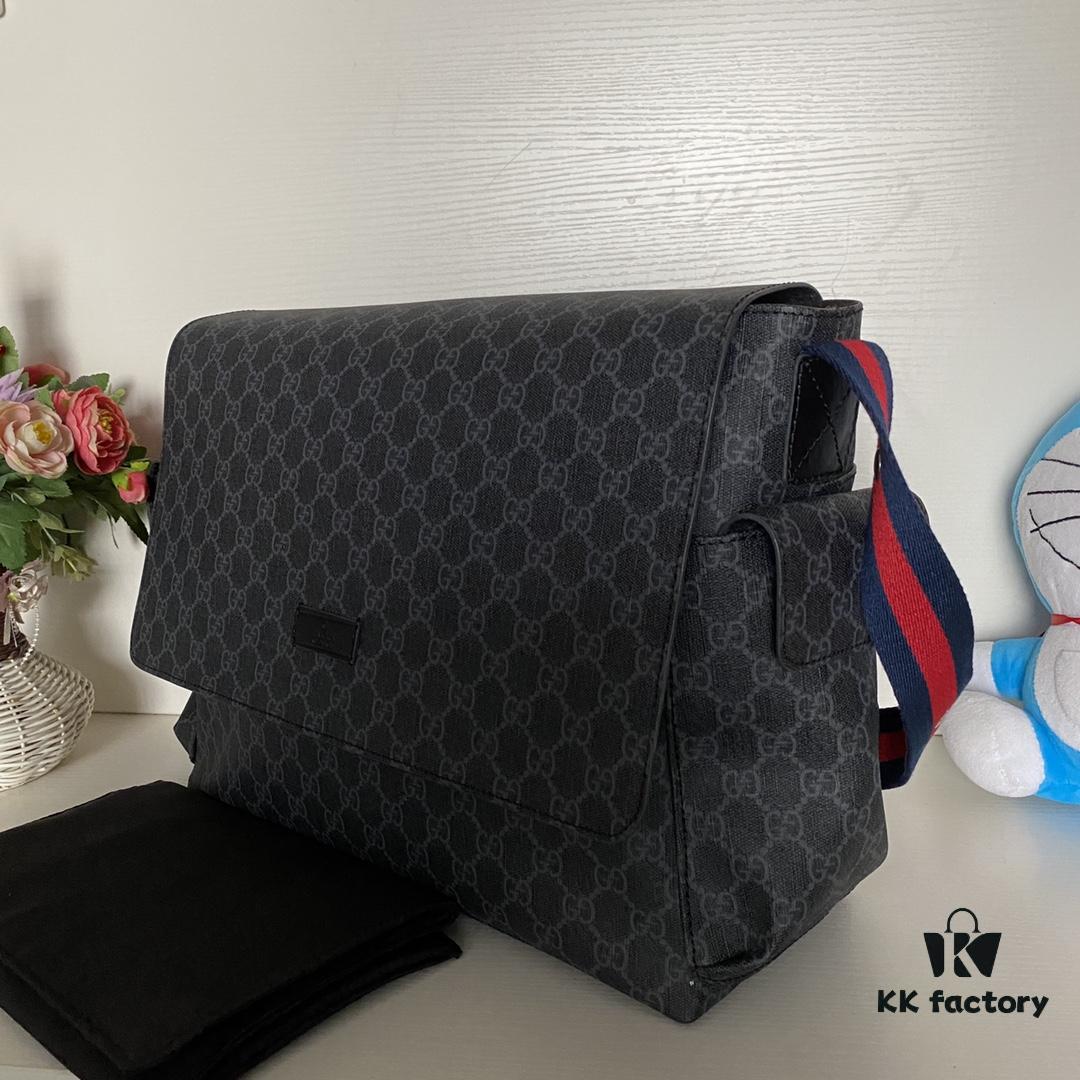 693092336e68136f4d9a9c73 GUCCI Popular Mommy Diaper Bag Model 211131 Black Size 44×28×14cm
