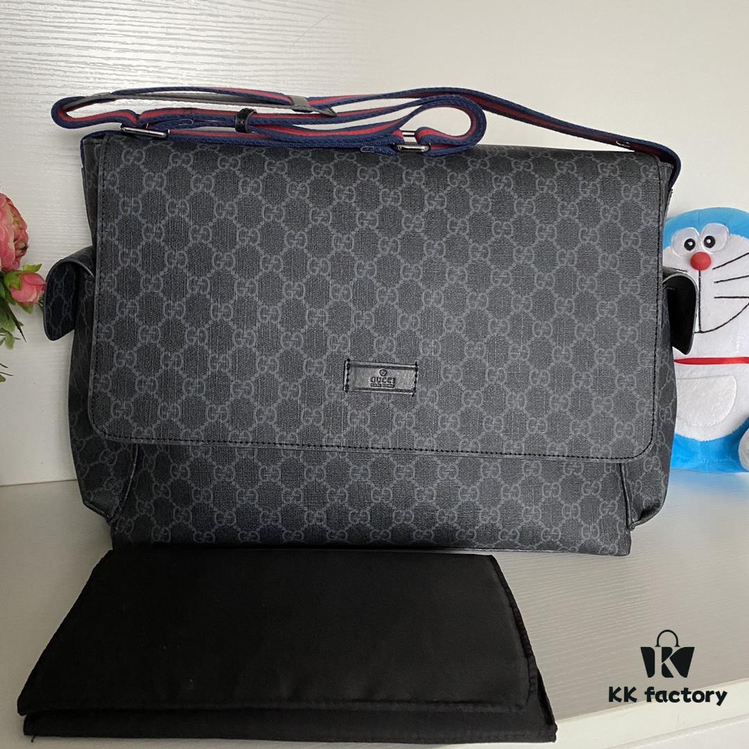 693092346e68136f4d9a9c74 GUCCI Popular Mommy Diaper Bag Model 211131 Black Size 44×28×14cm