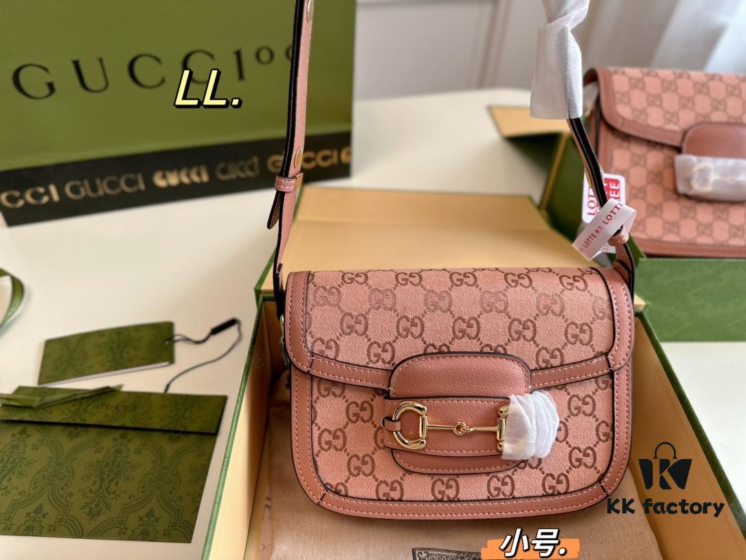 6930924e6e68136f4d9a9ca2 Small (Foldable Box) Size: 21×15 (Small) Gucci New Pink 1955 Horsebit Saddle Bag 💕