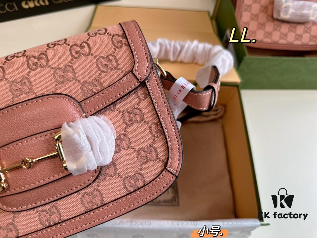 6930924e6e68136f4d9a9ca3 Small (Foldable Box) Size: 21×15 (Small) Gucci New Pink 1955 Horsebit Saddle Bag 💕