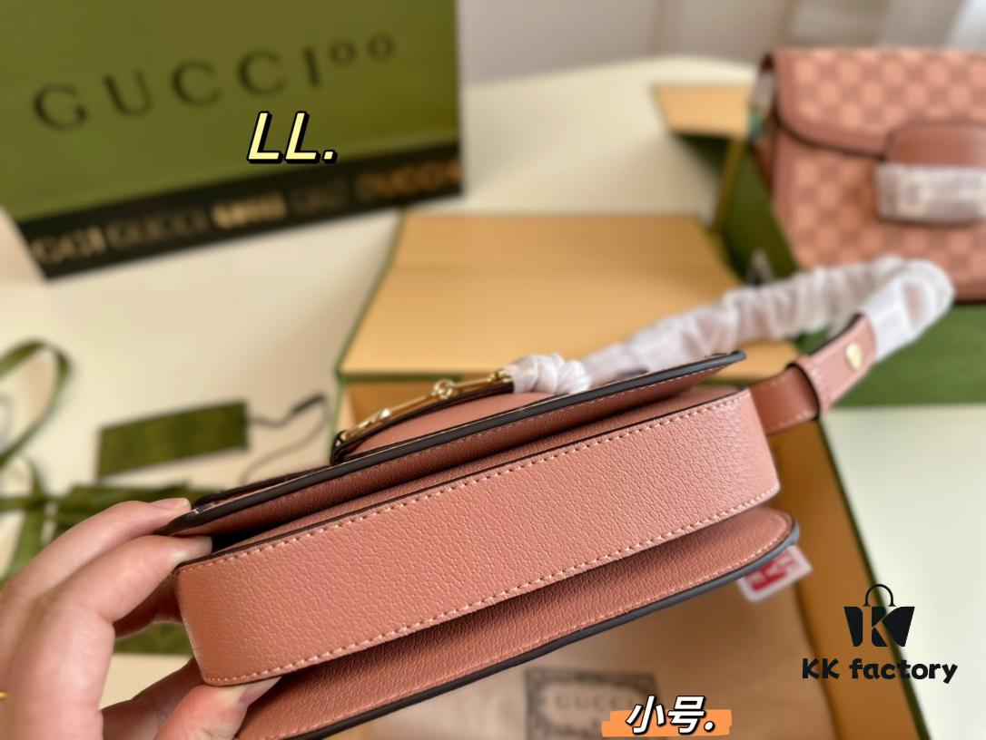 693092506e68136f4d9a9ca6 Small (Foldable Box) Size: 21×15 (Small) Gucci New Pink 1955 Horsebit Saddle Bag 💕