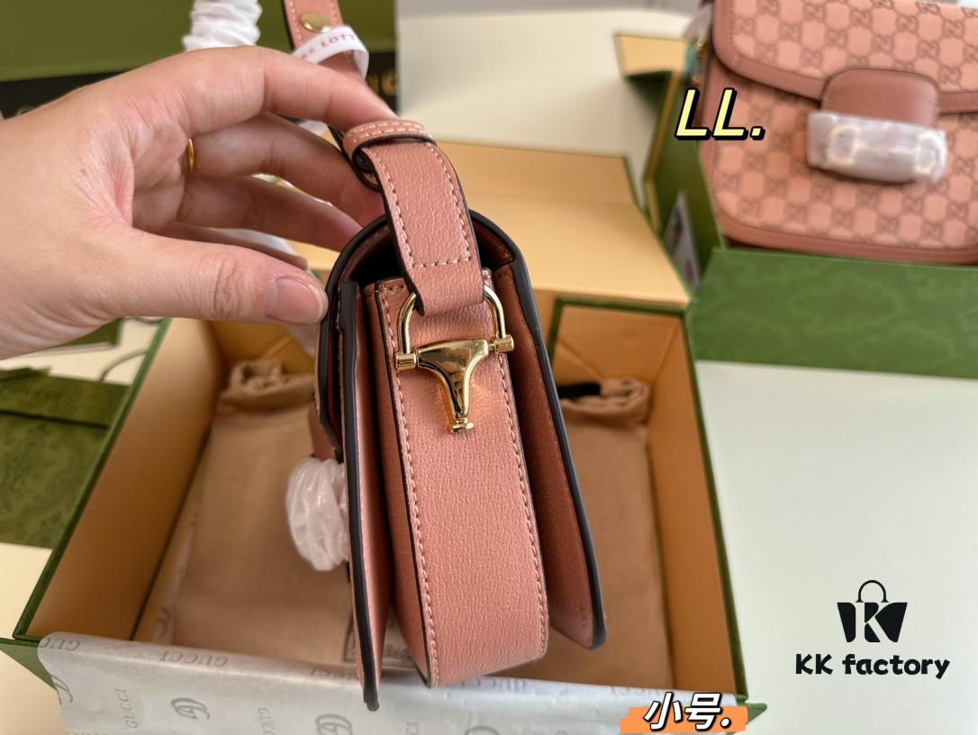 693092516e68136f4d9a9ca7 Small (Foldable Box) Size: 21×15 (Small) Gucci New Pink 1955 Horsebit Saddle Bag 💕