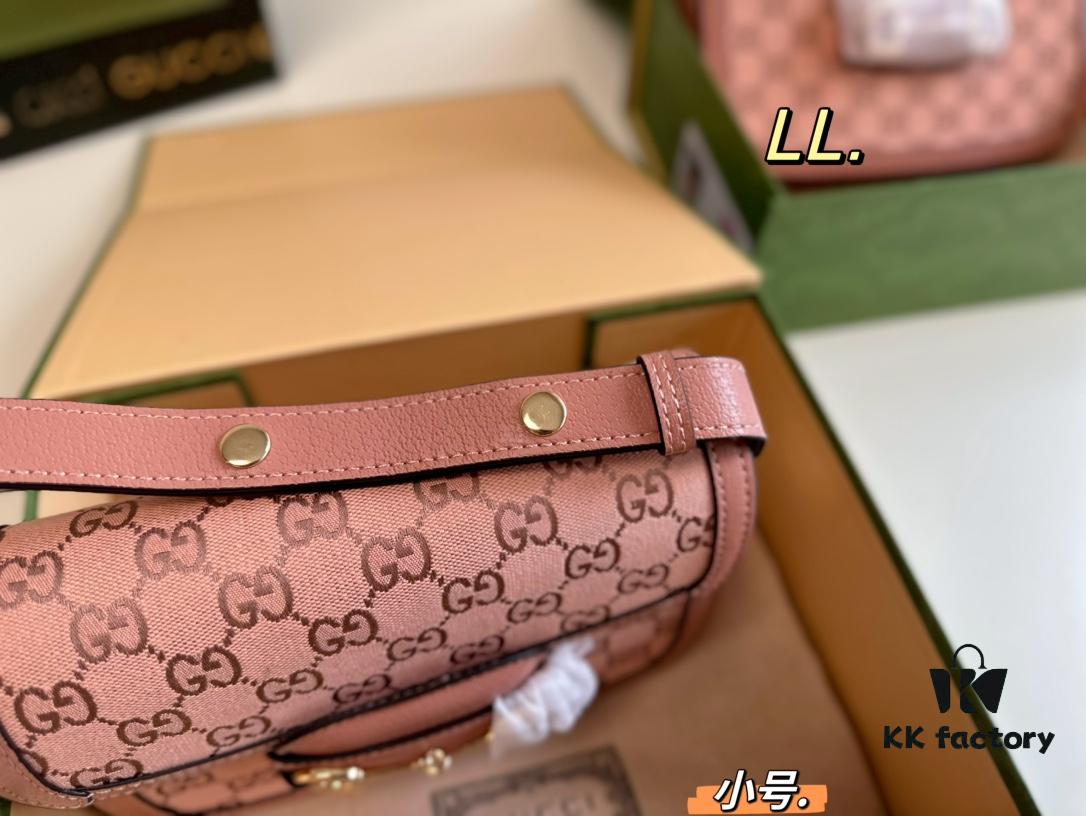 693092526e68136f4d9a9ca8 Small (Foldable Box) Size: 21×15 (Small) Gucci New Pink 1955 Horsebit Saddle Bag 💕