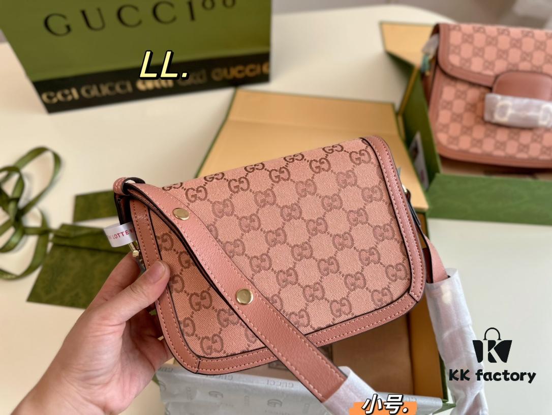 693092526e68136f4d9a9ca9 Small (Foldable Box) Size: 21×15 (Small) Gucci New Pink 1955 Horsebit Saddle Bag 💕