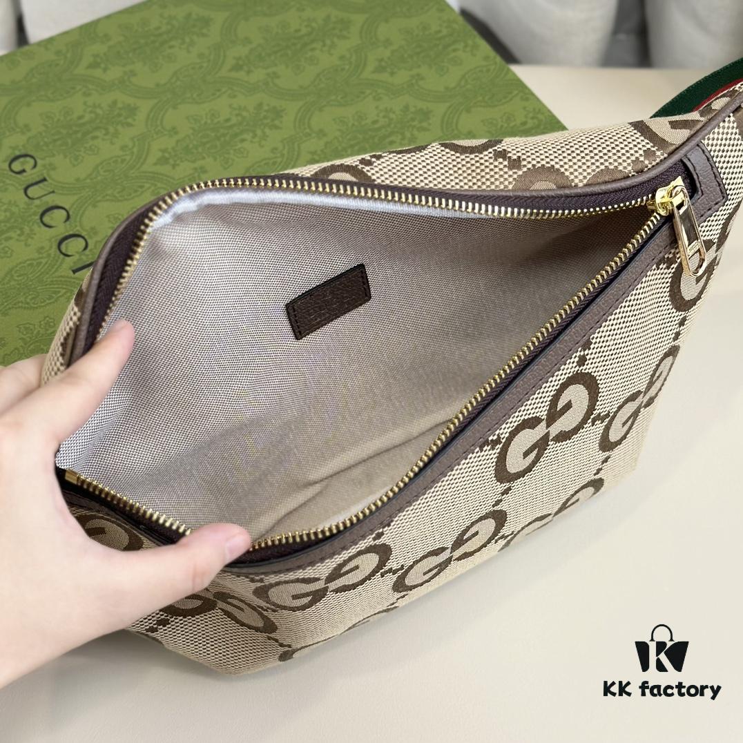 693092a46e68136f4d9a9d21 Gucci Super Double G Jumbo Series Belt Bag, Model Number: 696031 Coffee Fabric