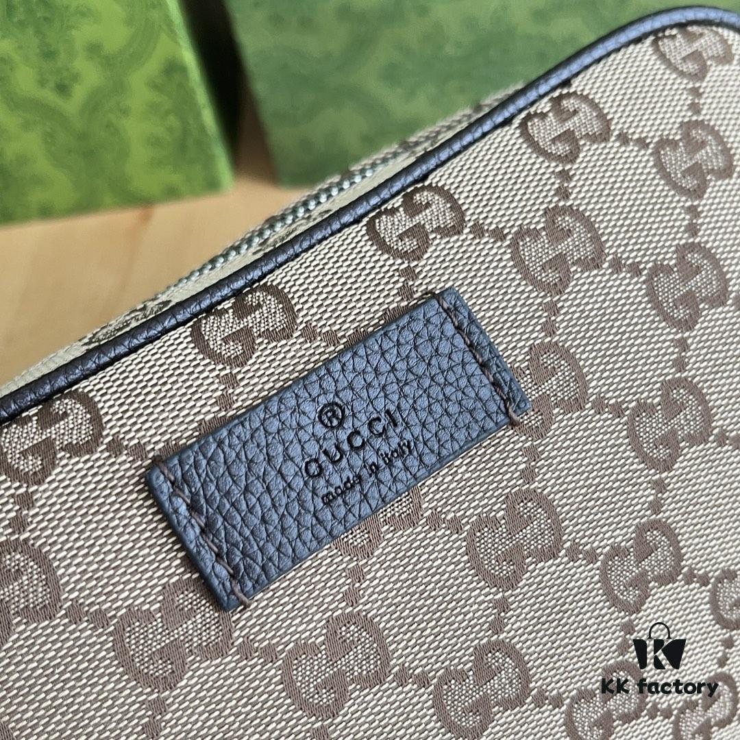 693092ad6e68136f4d9a9d31 Gucci Canvas and Leather GG Print Zipper Bag Unisex Chest Waist Crossbody Bag