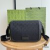 693092b06e68136f4d9a9d35 Gucci New Flat Messenger Bag Model 449172 Black Fabric Size 28x20x9cm