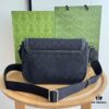 693092b16e68136f4d9a9d38 Gucci New Flat Messenger Bag Model 449172 Black Fabric Size 28x20x9cm