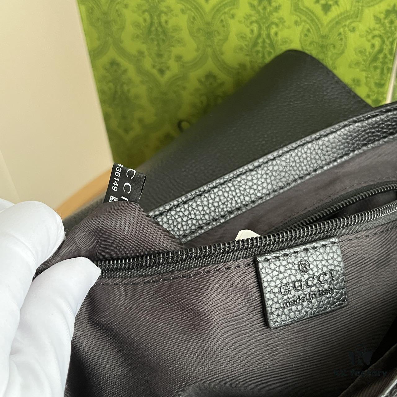 693092b56e68136f4d9a9d3e Gucci New Flat Messenger Bag Model 449172 Black Fabric Size 28x20x9cm