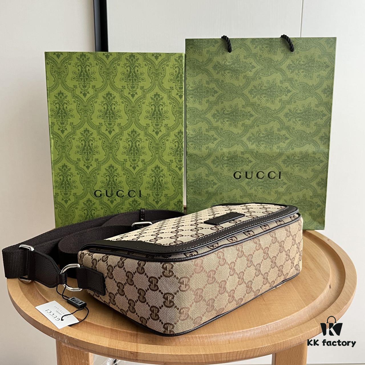 693092b76e68136f4d9a9d42 Gucci New Flat Messenger Bag Model 449172 Khaki