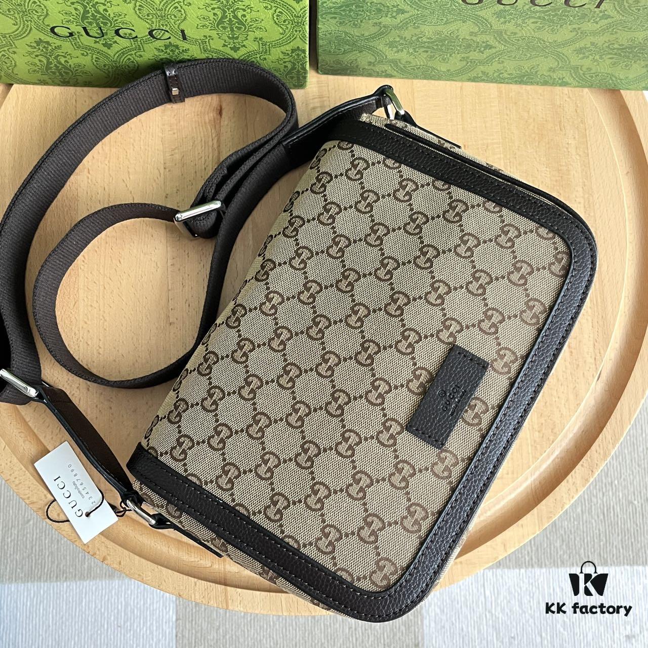 693092b86e68136f4d9a9d43 Gucci New Flat Messenger Bag Model 449172 Khaki