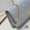 New Dior Caro Chain Bag in White Soft Calfskin with Box