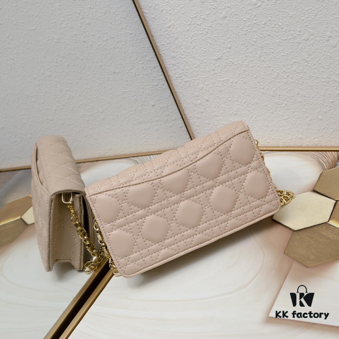 693092cd6e68136f4d9a9d64 New Dior Caro Chain Bag in White Soft Calfskin with Box