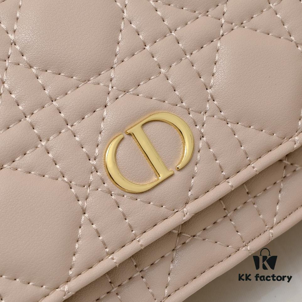 693092cd6e68136f4d9a9d65 New Dior Caro Chain Bag in White Soft Calfskin with Box