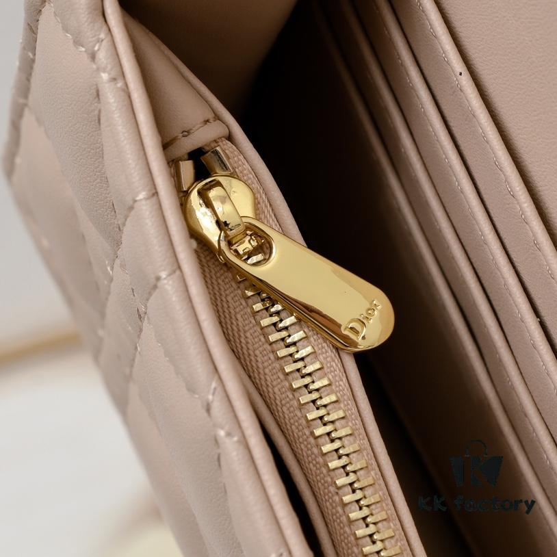 693092ce6e68136f4d9a9d67 New Dior Caro Chain Bag in White Soft Calfskin with Box
