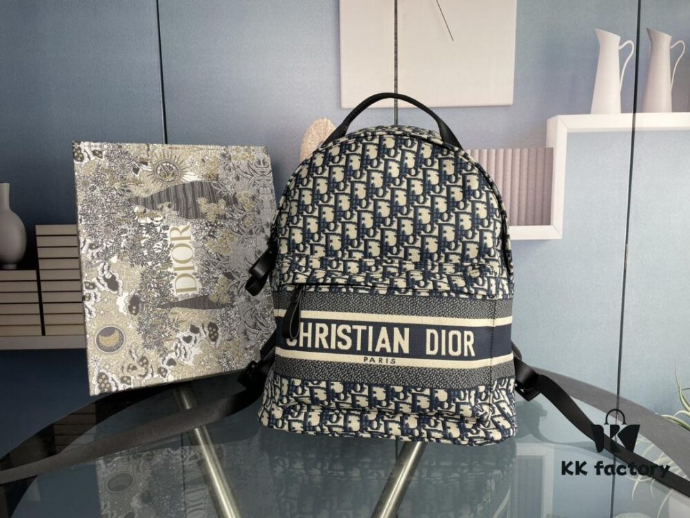 693092ff6e68136f4d9a9dab Embroidered Large Upgrade Backpack Dior 2020 Pre-Spring New Arrival 💥 Oblique Canvas and Black Grained-Touch Calfskin Backpack, Dior Signature Detail, Quilted Tech Mesh Back Panel and 3D 'CD' Logo 🌟 Black Calfskin Trim, Black Quilted Nylon Adjustable Strap ♻️ Dual Function: Shoulder Carry and Handheld