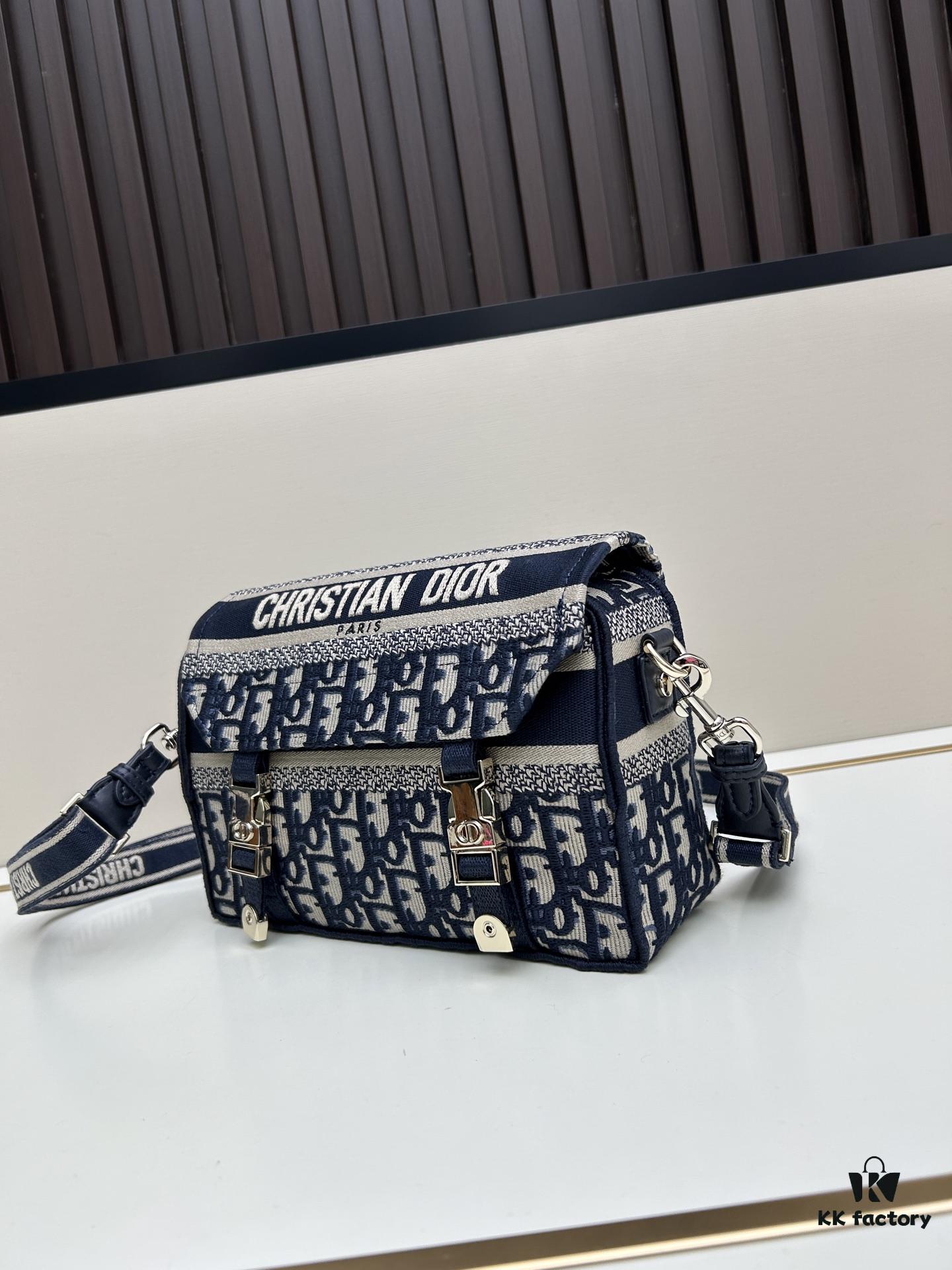 693093116e68136f4d9a9dc7 Small DIOR New Messenger Bag with Box 🆕❤️ - Blue Oblique Print, CD Buckle, Adjustable Shoulder Strap
