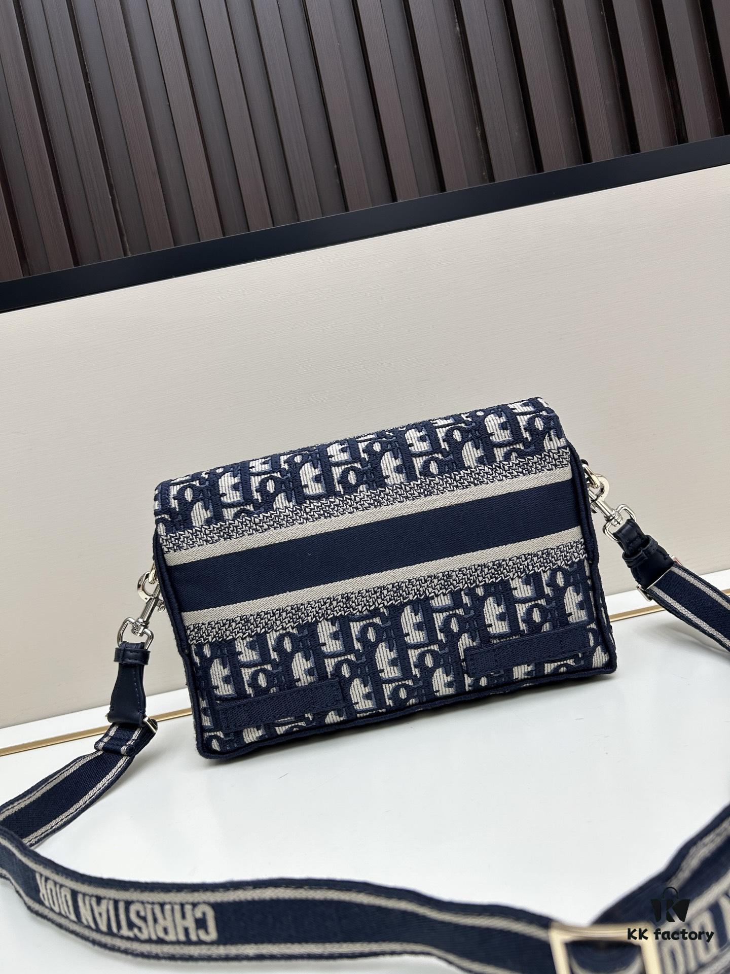693093136e68136f4d9a9dc8 Small DIOR New Messenger Bag with Box 🆕❤️ - Blue Oblique Print, CD Buckle, Adjustable Shoulder Strap