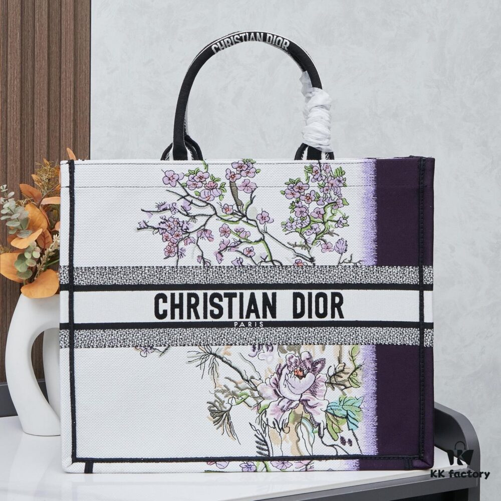 693093526e68136f4d9a9e3d Original Order Embroidered Large Size Di0r Book Tote