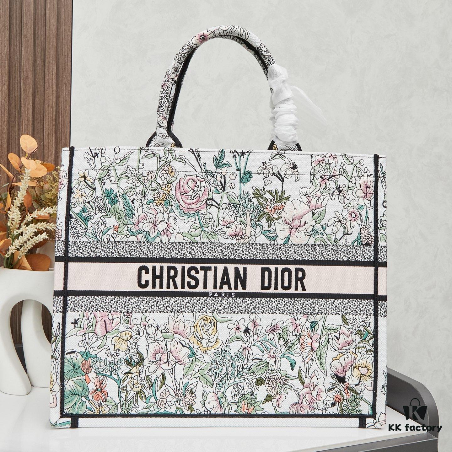 693093746e68136f4d9a9e78 Original Order Embroidered Large Di0r Book Tote