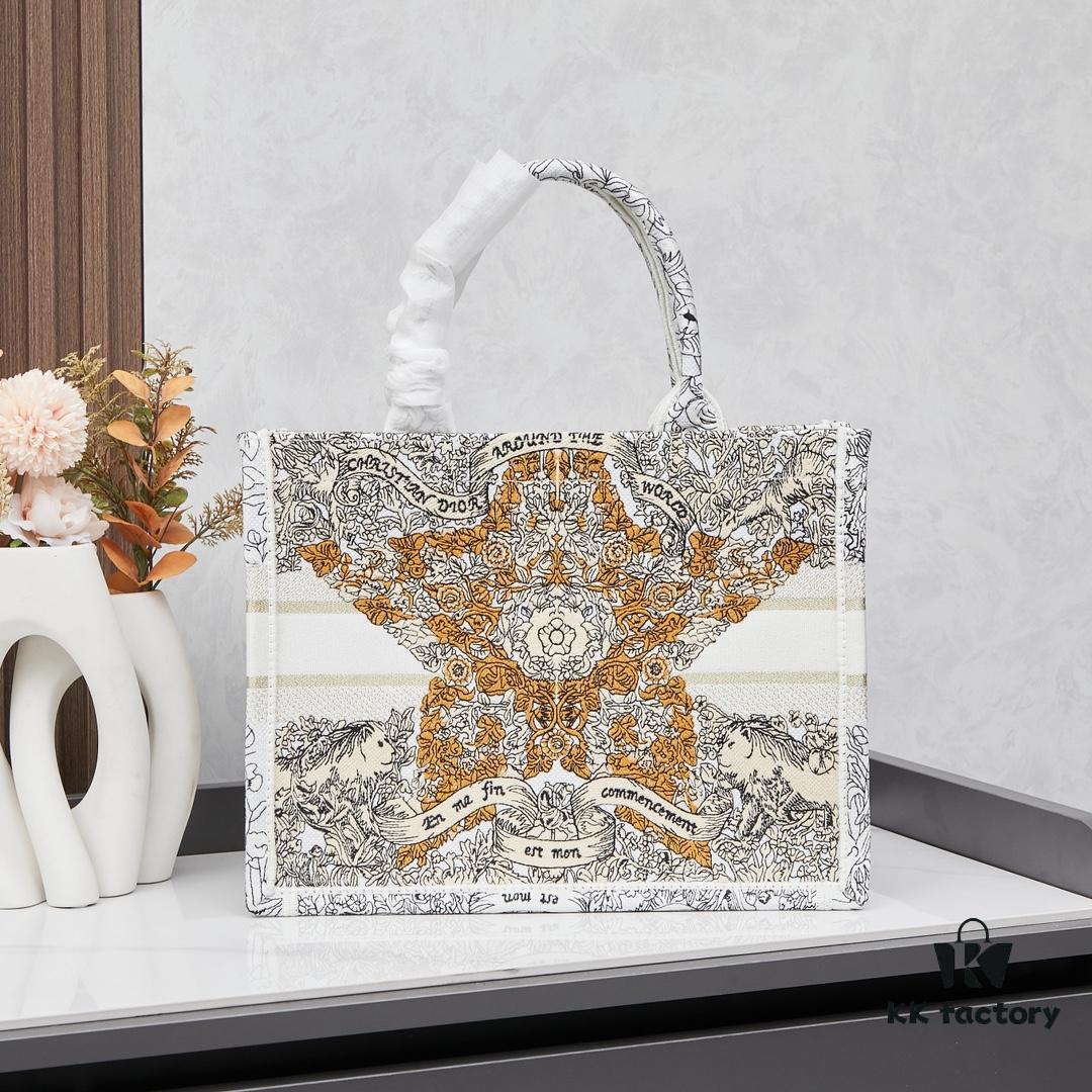 Original Order Embroidered Medium [Di0r Book Tote]
