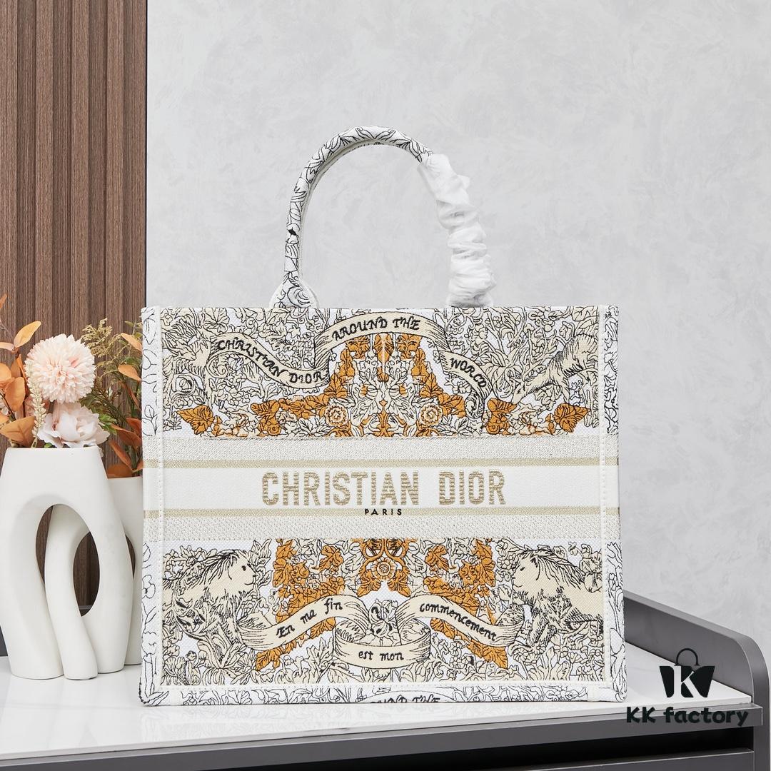 693093ef6e68136f4d9a9f54 Embroidered Large Di0r Book Tote (Original Order)