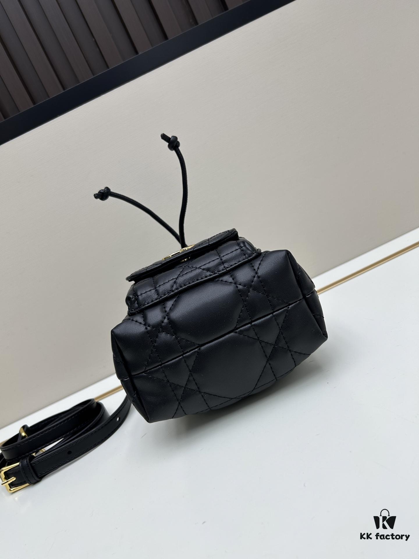 693094396e68136f4d9a9fe7 Dior Caro Mini Bucket Bag in Black Lambskin from the 2025 Fall Collection