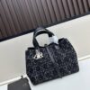 693094526e68136f4d9aa010 Medium Dior Toujours Bag in Black Calfskin with Cannage Stitching