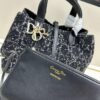 693094546e68136f4d9aa017 Medium Dior Toujours Bag in Black Calfskin with Cannage Stitching