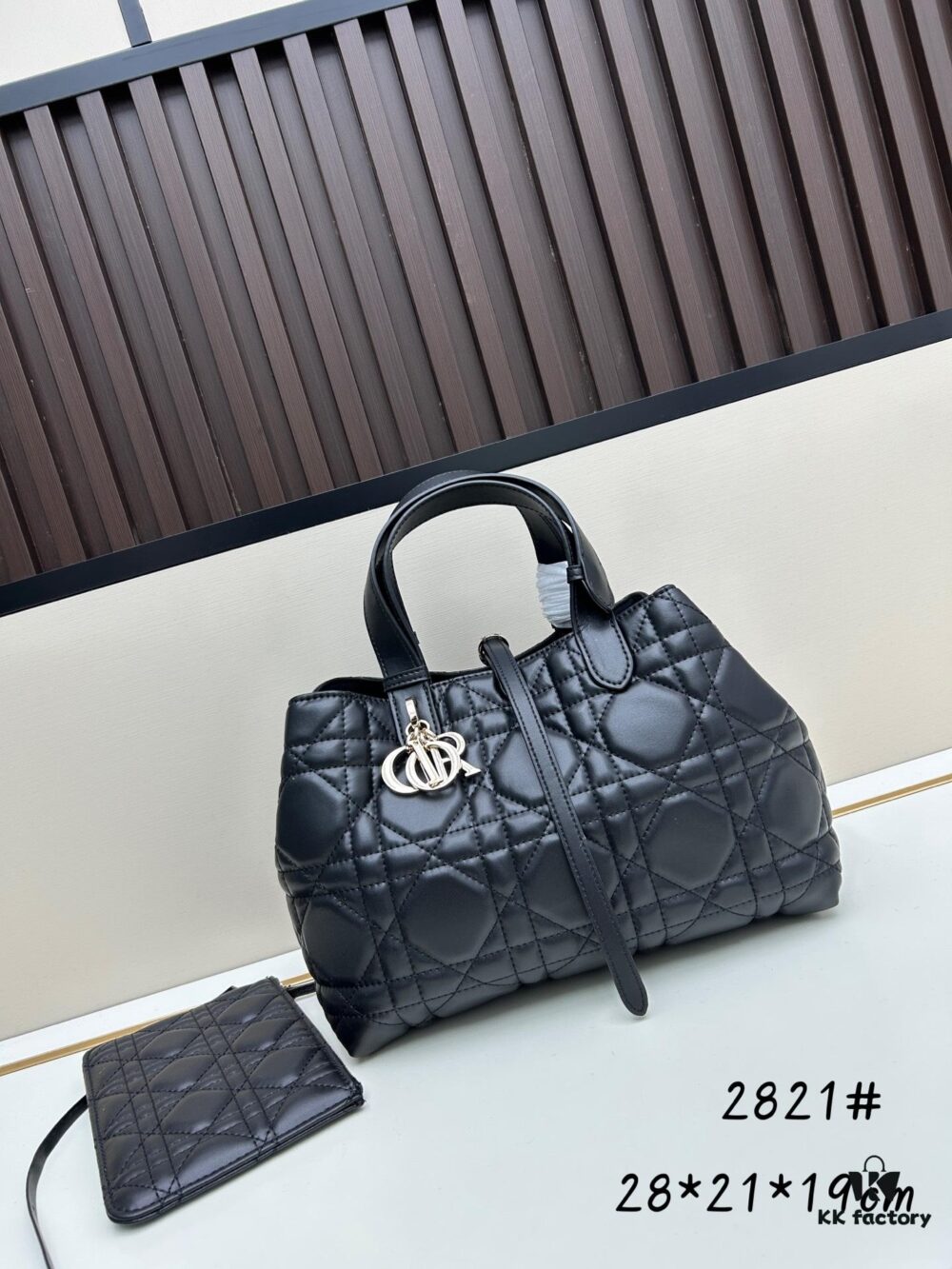 693094646e68136f4d9aa032 Dior Toujours Medium Bag in Black Calfskin with Cannage Stitching