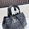 Dior Toujours Medium Bag in Black Calfskin with Cannage Stitching