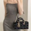 693094686e68136f4d9aa039 Dior Lady Bag in Black Tweed - Classic Design with Box