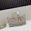 6930946e6e68136f4d9aa041 Dior Lady Bag in Black Houndstooth Canvas with Leather Trim