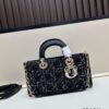 6930946f6e68136f4d9aa043 Dior Lady Bag in Black Tweed with Box