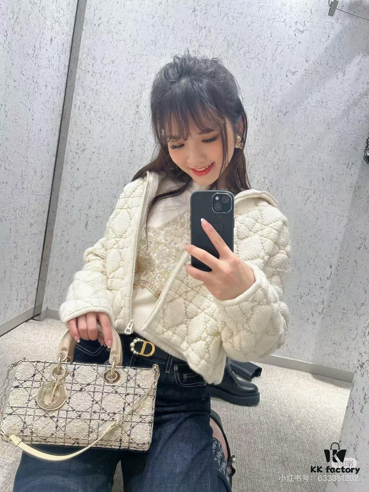 693094706e68136f4d9aa046 Dior Lady Bag in Black Tweed - Classic Design with Box