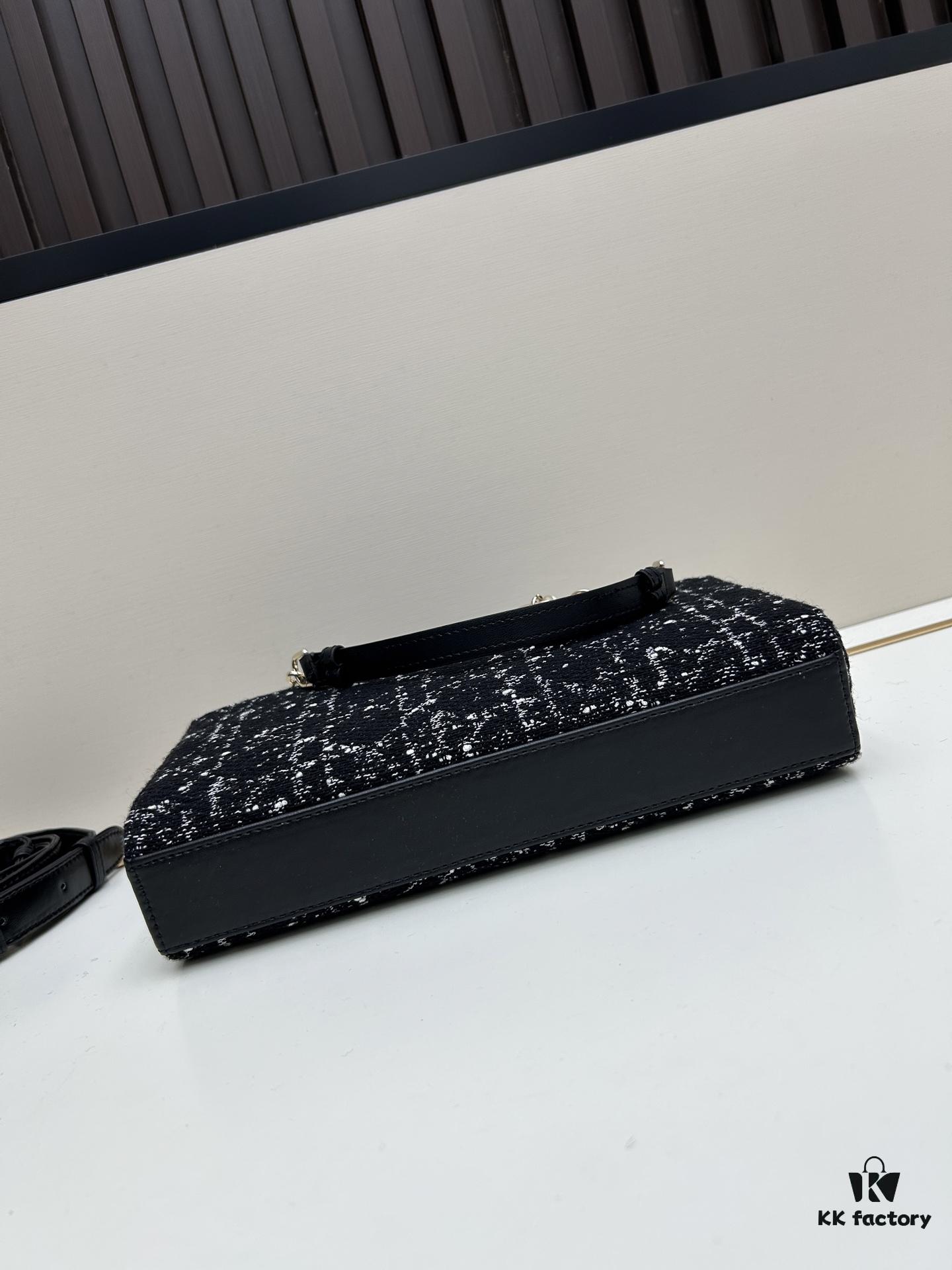 693094716e68136f4d9aa049 Dior Lady Bag in Black Tweed with Box