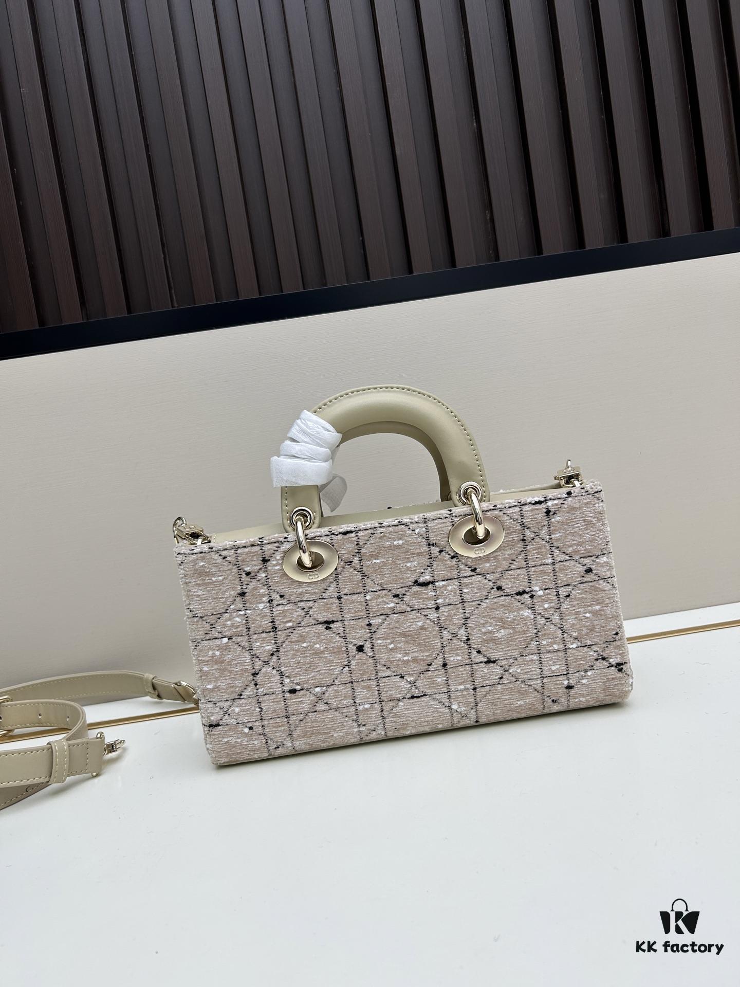 693094756e68136f4d9aa04e Dior Lady Bag in Black Houndstooth Canvas with Leather Trim