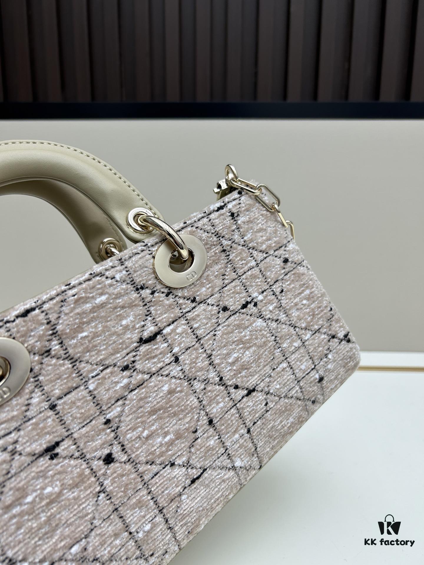 693094766e68136f4d9aa051 Dior Lady Bag in Black Houndstooth Canvas with Leather Trim