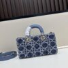 Dior Lady Bag in Black Herringbone Fabric with Box