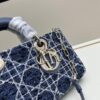 Dior Lady Bag in Black Herringbone Fabric with Box