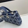 Dior Lady Bag in Black Herringbone Fabric with Box