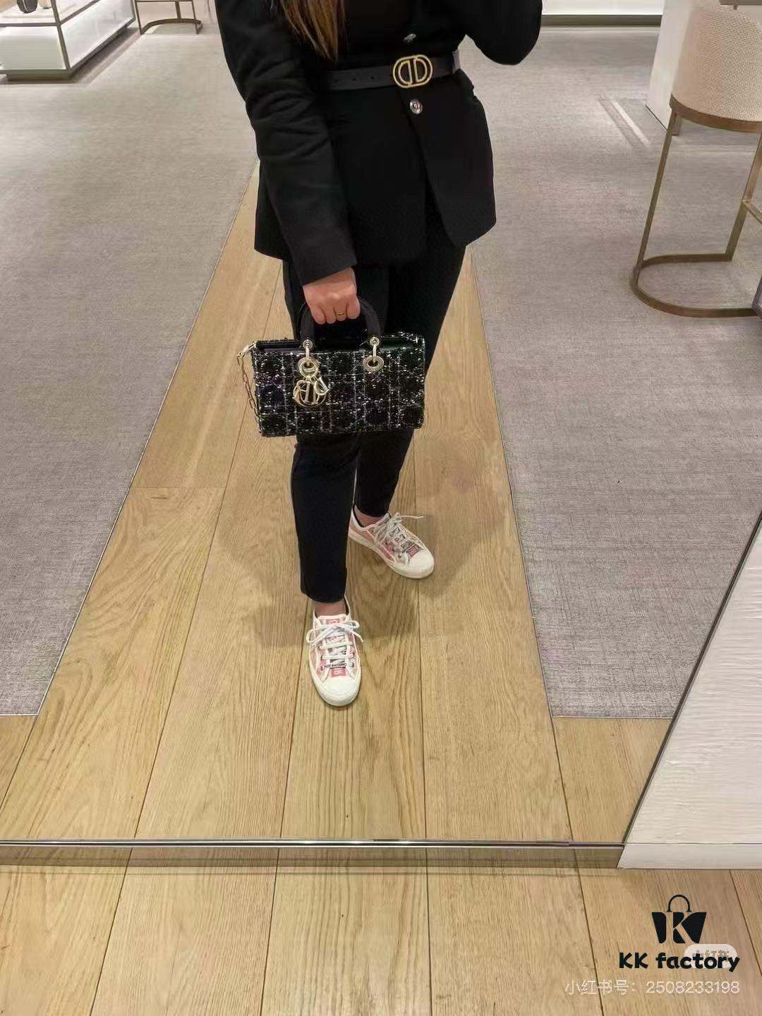 693094836e68136f4d9aa069 Dior Lady Bag in Black Tweed - Classic Design with Box