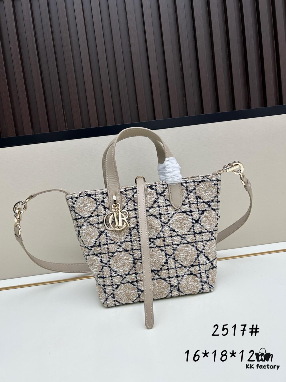 6930948a6e68136f4d9aa076 Dior Toujours Top-Handle Leather Handbag in Blush Beige with Cannage Stitching