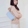 6930949b6e68136f4d9aa096 Diorstar Hobo Chain Bag in Blue Denim Dior Oblique Jacquard