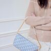 6930949e6e68136f4d9aa099 Diorstar Hobo Chain Bag in Blue Denim Dior Oblique Jacquard