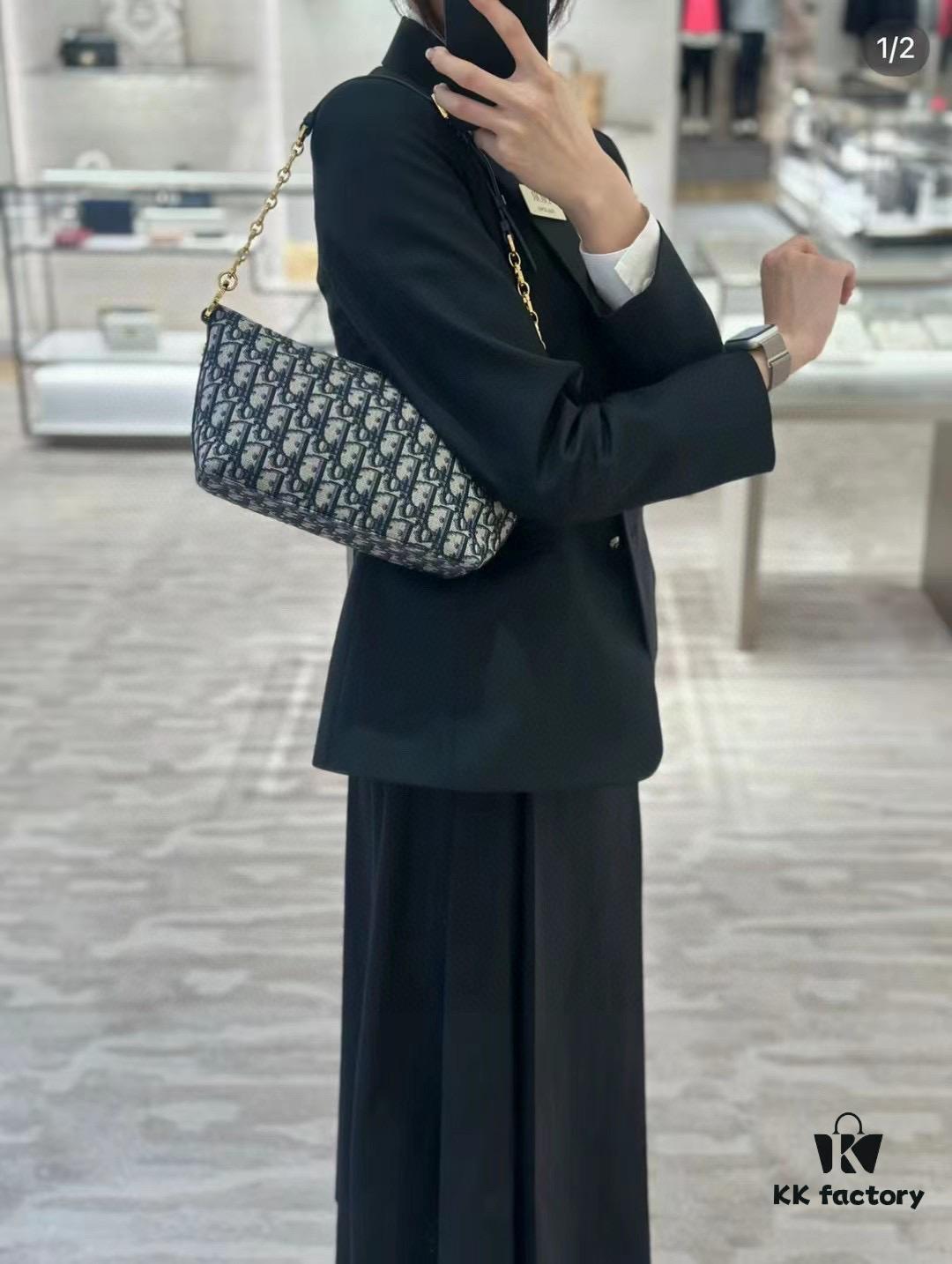 6930949e6e68136f4d9aa09a Diorstar Hobo Chain Bag in Blue Denim Dior Oblique Jacquard