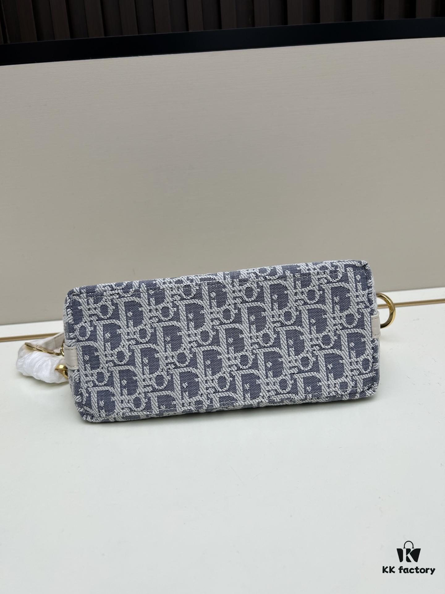 693094a76e68136f4d9aa0a8 Diorstar Hobo Chain Bag in Blue Denim Dior Oblique Jacquard